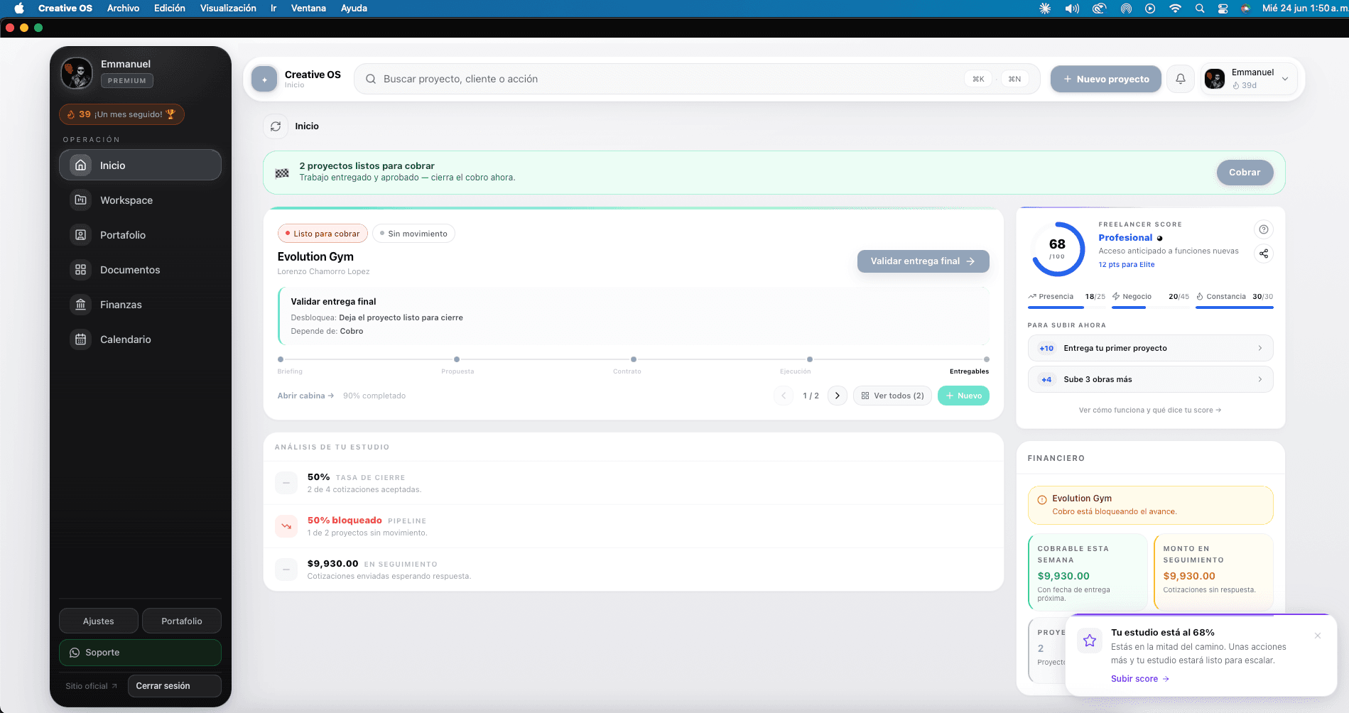 Dashboard de Creative OS